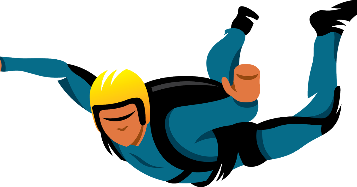 A Adventures Ⓒ Sky Diving Cartoon Clipart Large Size Png Image Pikpng