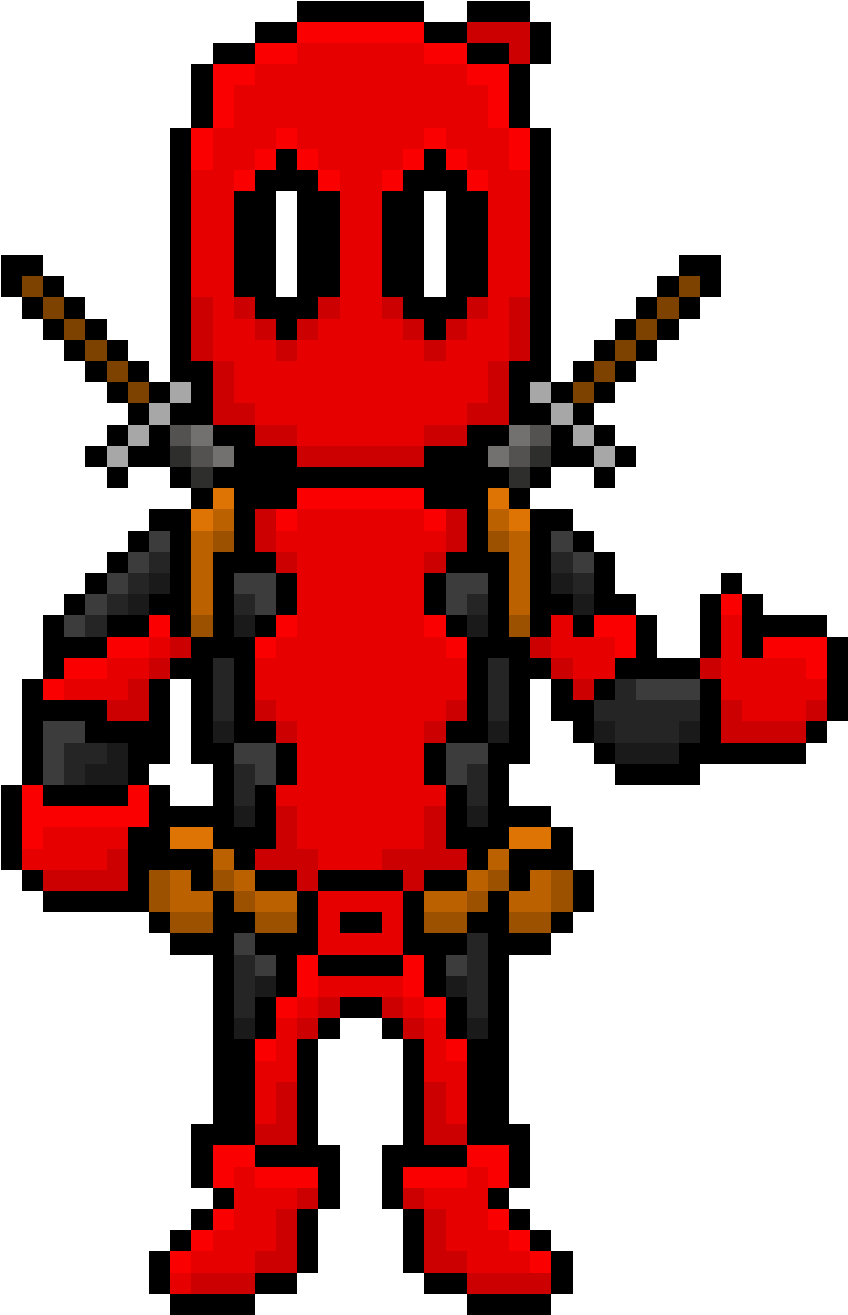 Deadpool Pixel Art - Deadpool Pixel Art Gif Clipart - Large Size Png ...