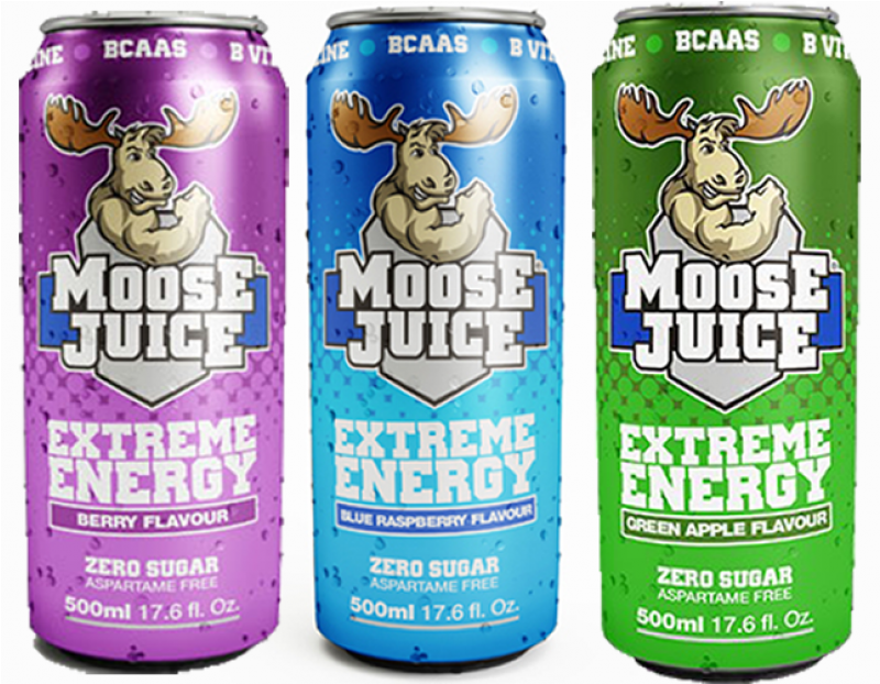 Moose Juice 3 Cans-800x800 - Juice Energy Drink Clipart (800x800), Png Download