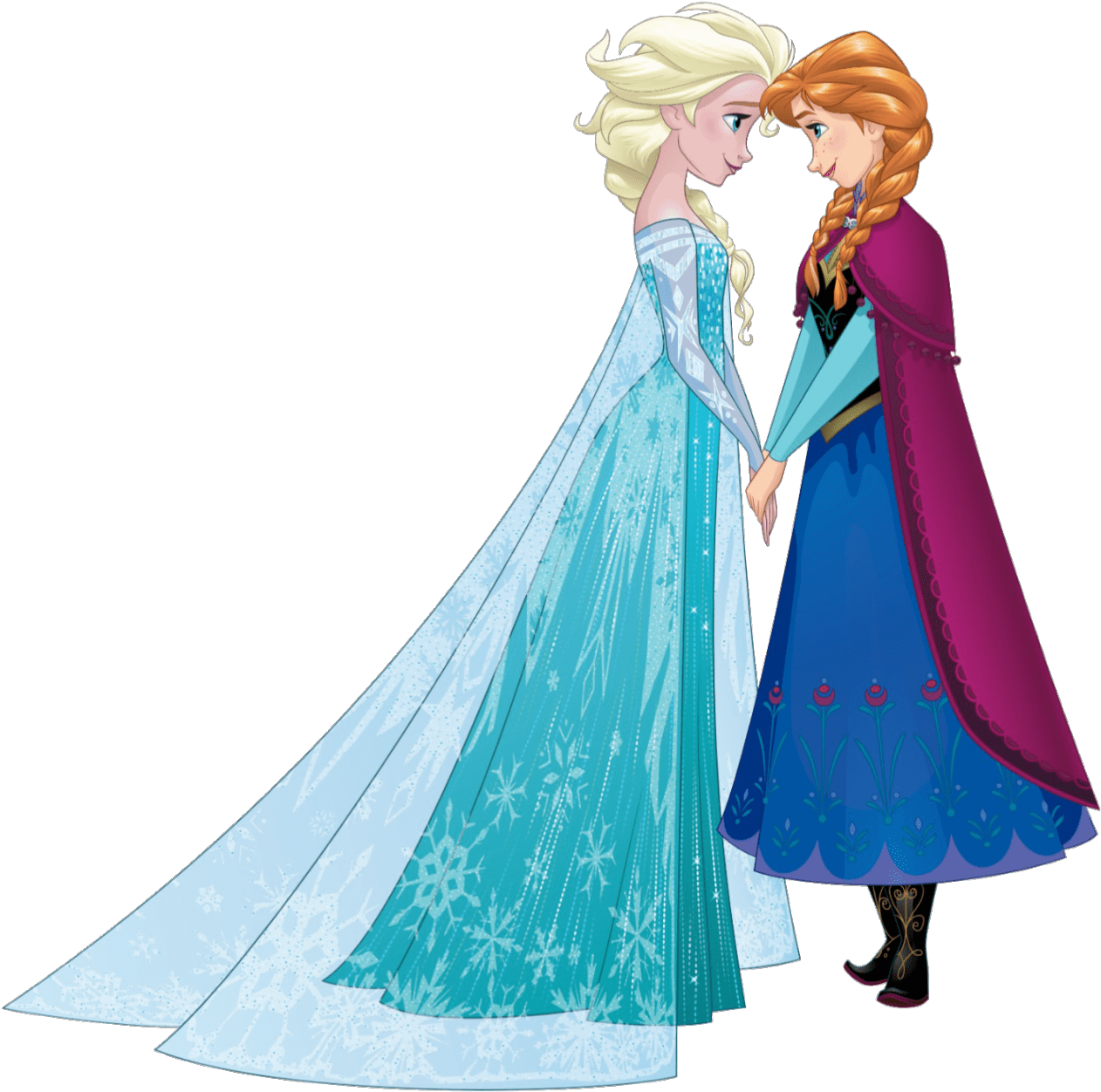 Elsa And Anna Sisters Clipart (1262x1252), Png Download.