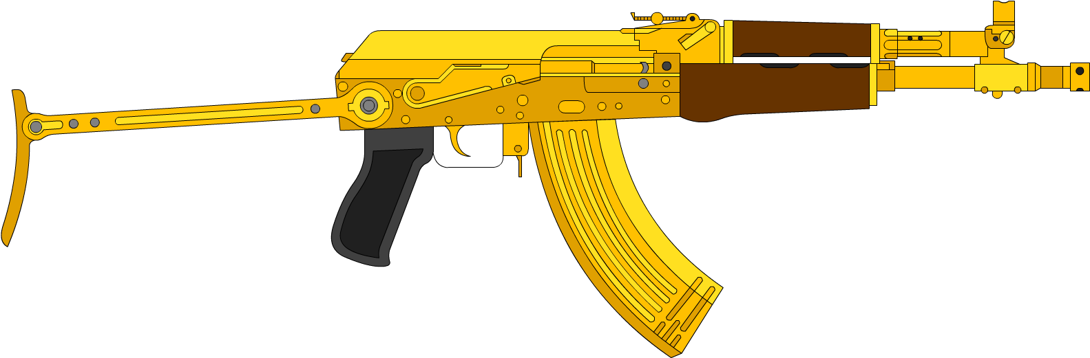 Download Gold Ak47 Png - Ak 47 Gold Png Clipart Png Download - PikPng