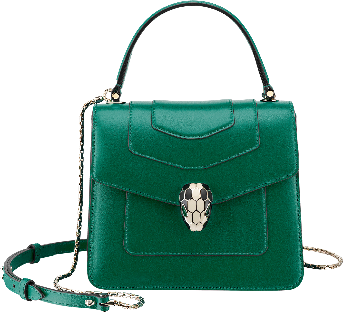 Flap Cover Bag Serpenti Forever In Emerald Green Calf - Bulgari ...