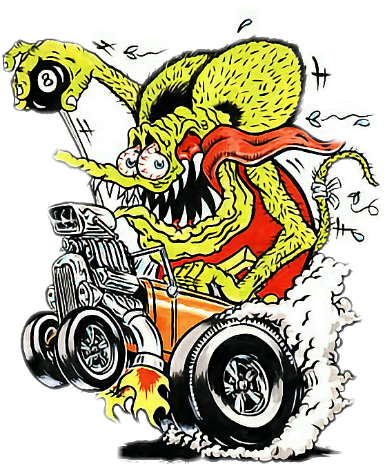 Hotrod Sticker - Rat Fink Clipart - Large Size Png Image - PikPng