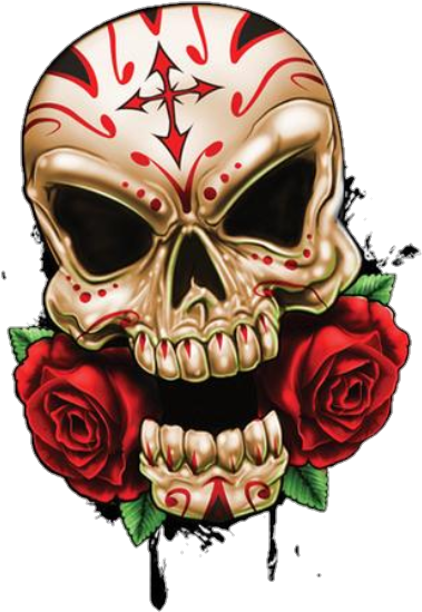 Skulls Skull Roses Sugar Skull On Fire Tattoo Clipart