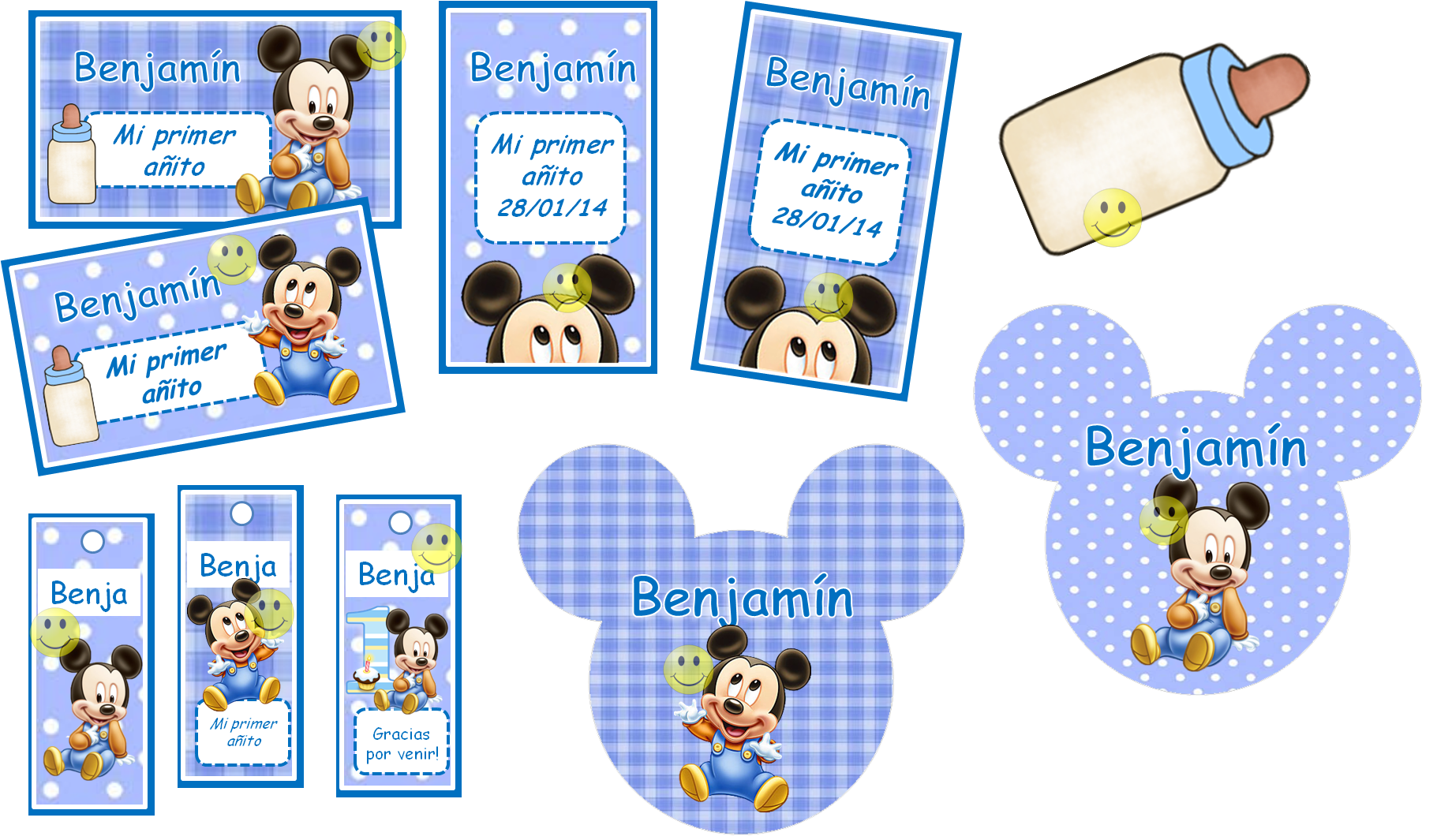 Kit Imprimible De Mickey Mouse Bebe Con Candy Bar Tarje Cartoon Clipart Large Size Png Image Pikpng