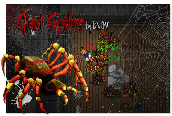 [ibot] Yalahar Giant Spiders For Druid - Tibia Giant Spider Art Clipart (736x514), Png Download