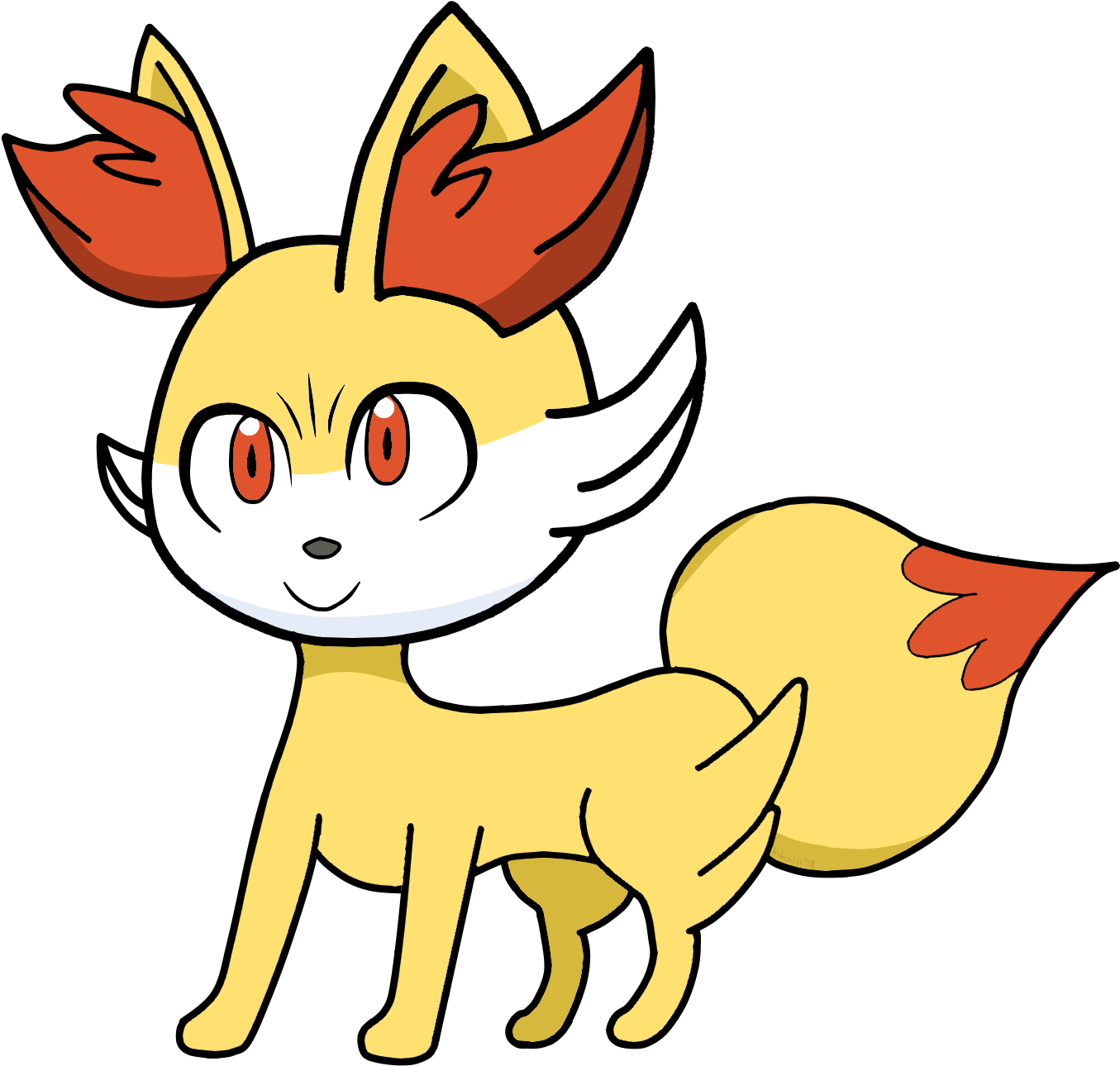 Fennekin - Cartoon Clipart - Large Size Png Image - PikPng