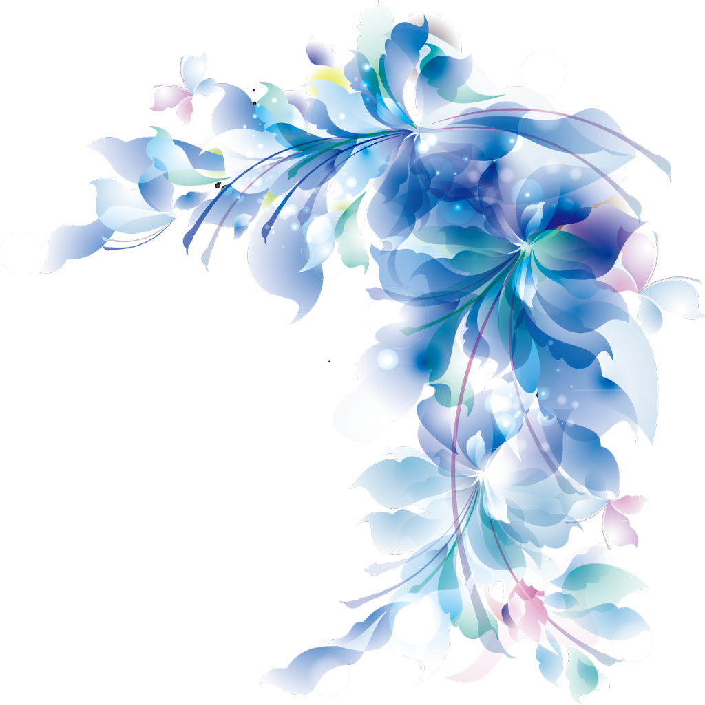 Mq Blue Flowers Borders Border Garden Blue Wedding Vector Hd Clipart Large Size Png Image Pikpng