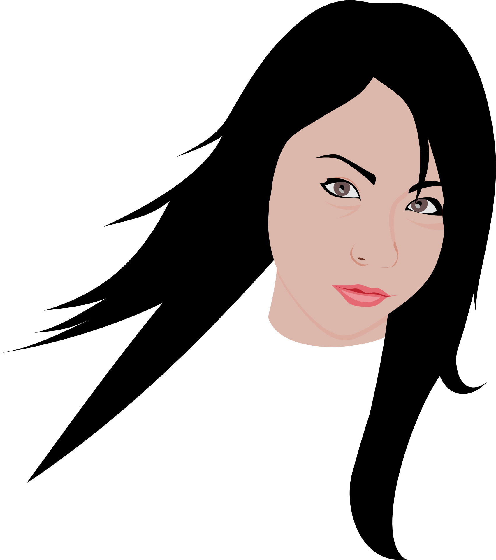 Japan Japanese Asian Beauty Brunette Exotic Face - Clip Art - Png