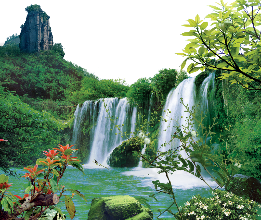 Download Scnature Nature Tree Hill Flower Leaf Leaves Waterfall