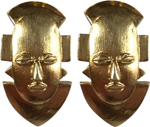 'swazi' Oversized Studs - Mask Clipart (600x600), Png Download