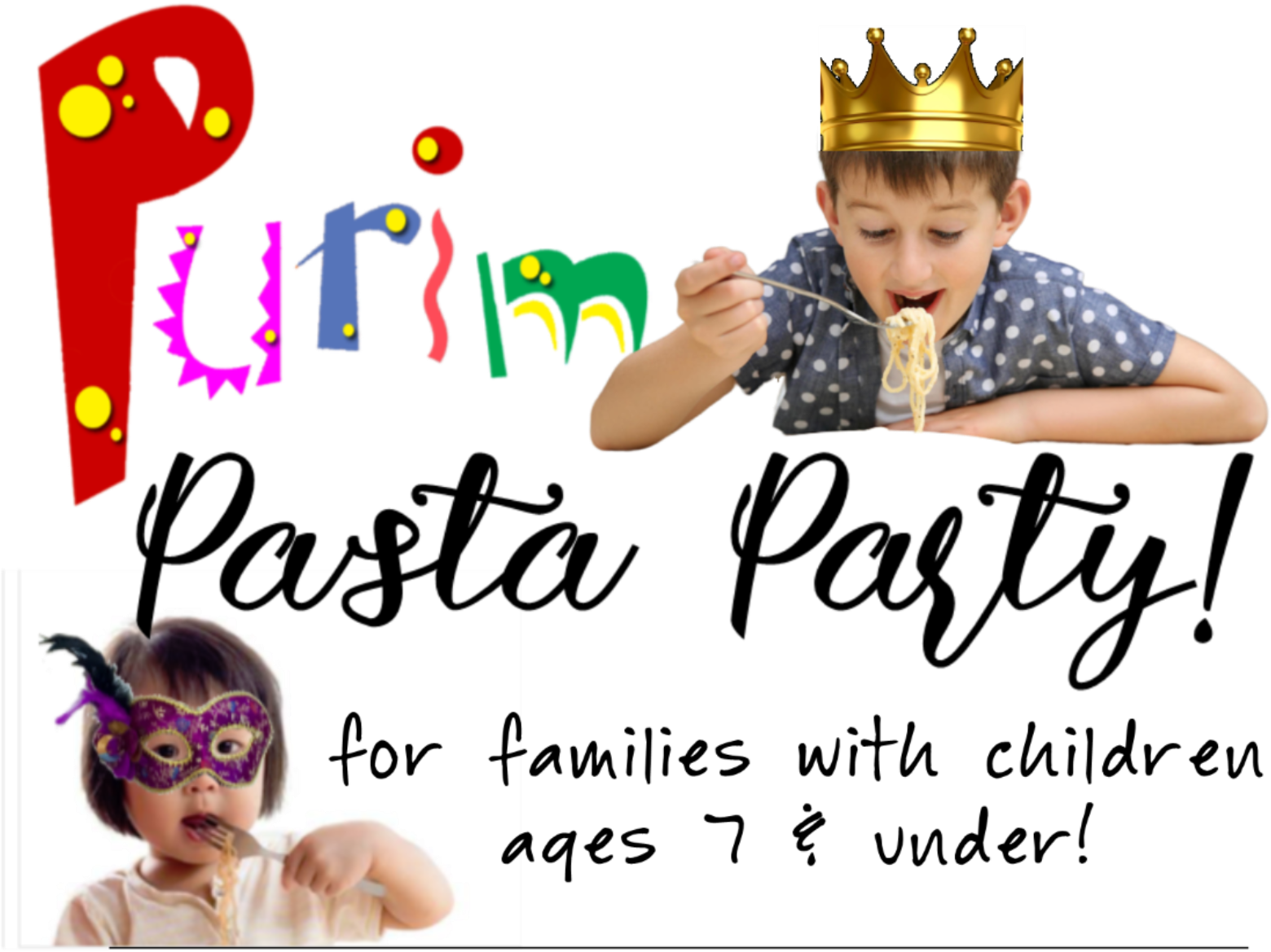 Purim Pasta Party - Cartoon Clipart (1601x1216), Png Download