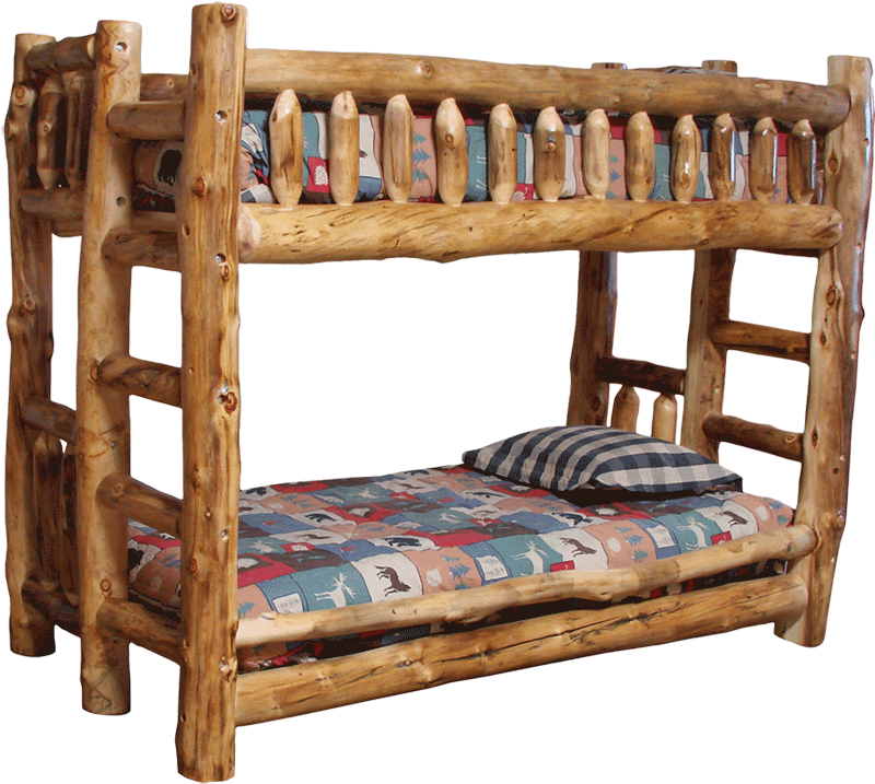 Download Aspen Log Bunk Bed - Bunk Bed Clipart Png Download - PikPng