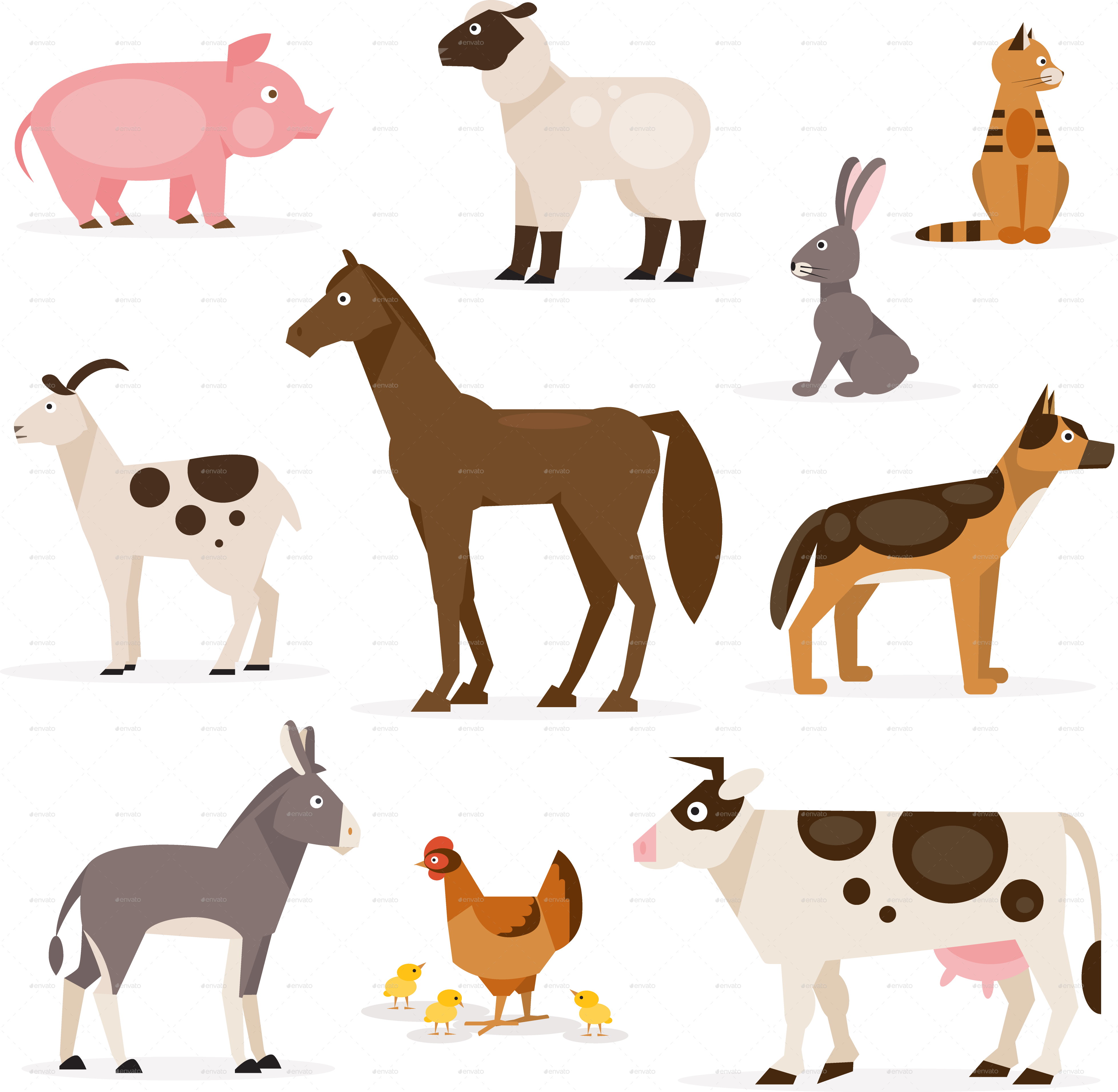 Farm Animals Png - Farm Animal Vector Png Clipart - Large Size Png