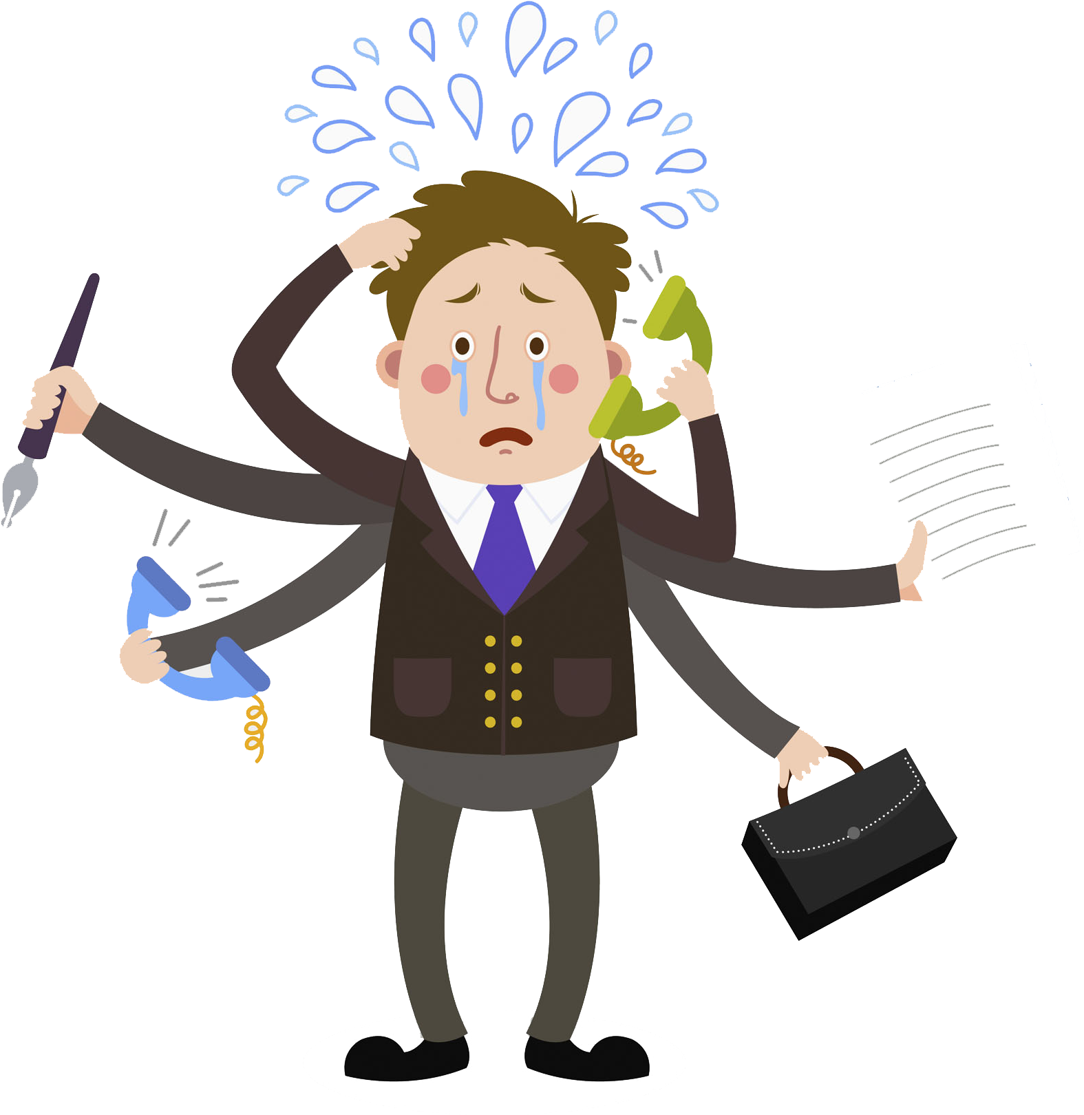 Download Cartoon, Sms, Software, Human Behavior, Art Png Image - Busy ...