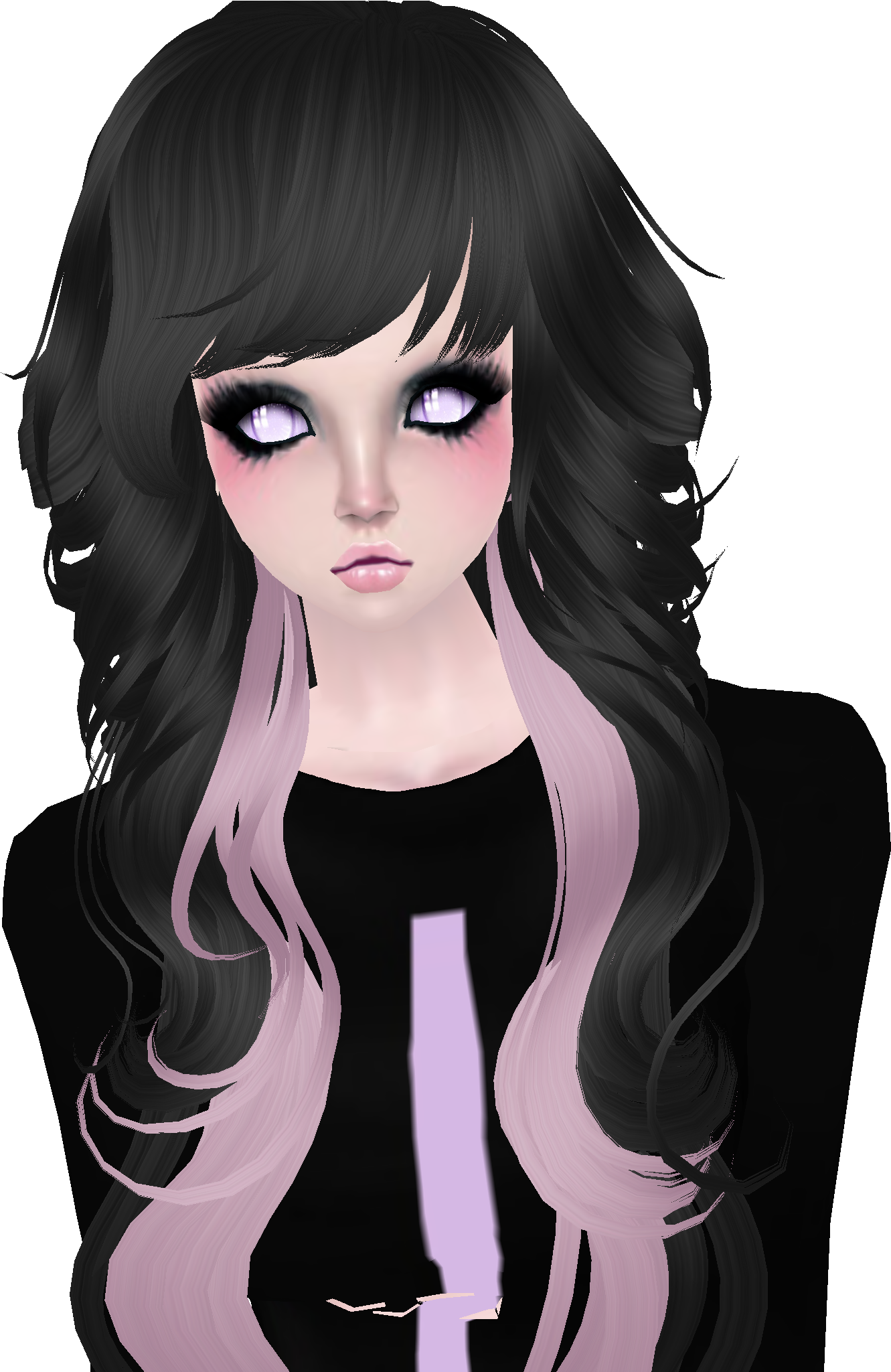 This Is A Female Imvu, Pastel Goth Hair Style - Illustration Clipart ...