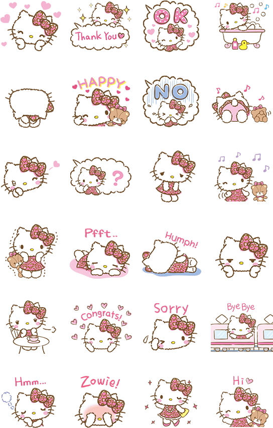 Hello K Hello Kitty Line Stickers Clipart Large Size Png Image Pikpng