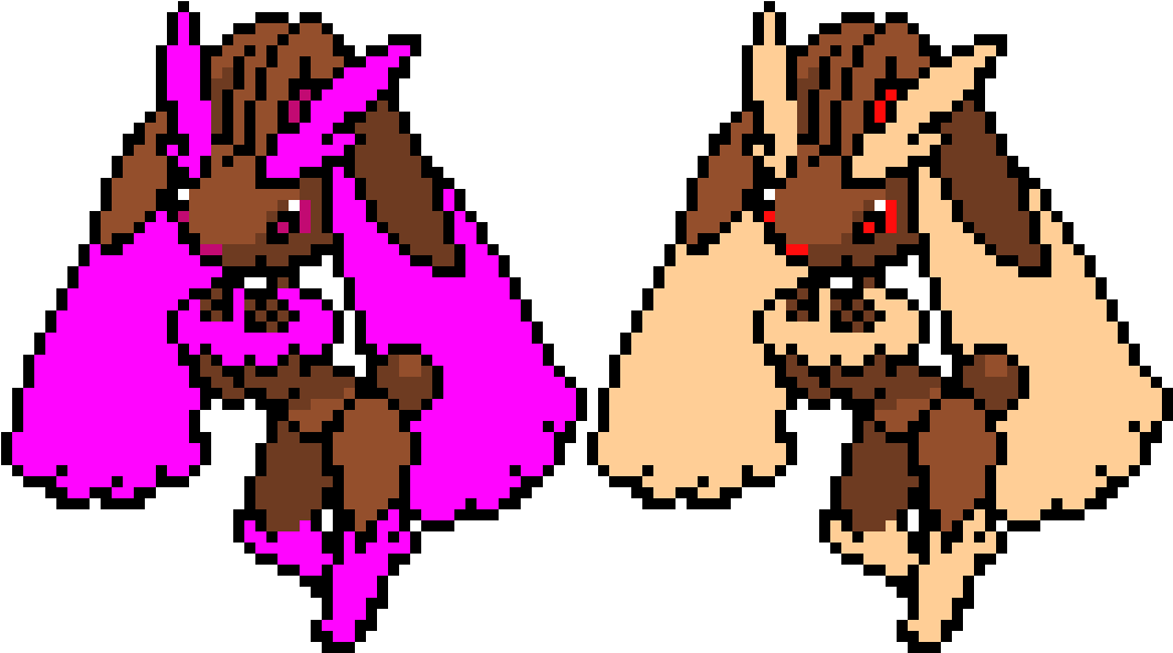 Shiny And Regular Lopunny Shiny Lopunny Pixel Art Clipart Large