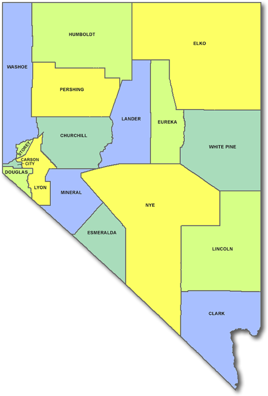 Download Map Of Counties - Nevada State Map With Counties Clipart Png ...