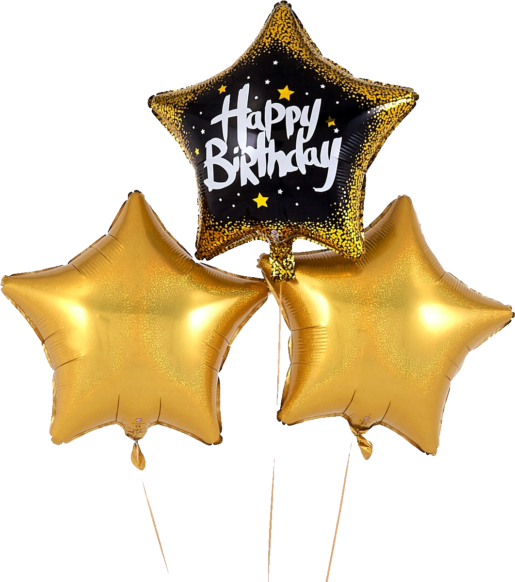 Download Birthday Balloon Bouquets - Black And Gold Birthday Balloons