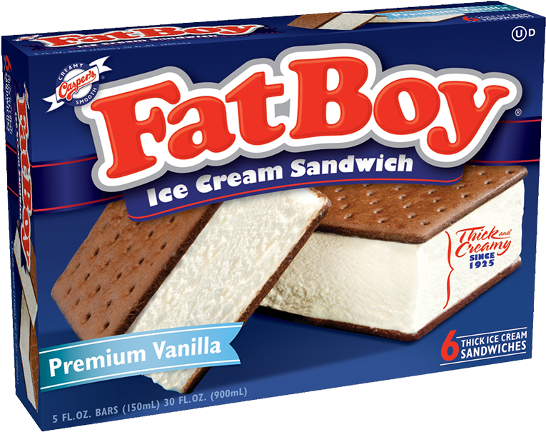 Vanilla Ice Cream Sandwich - Ice Cream Sandwich Fat Boy Clipart - Large ...