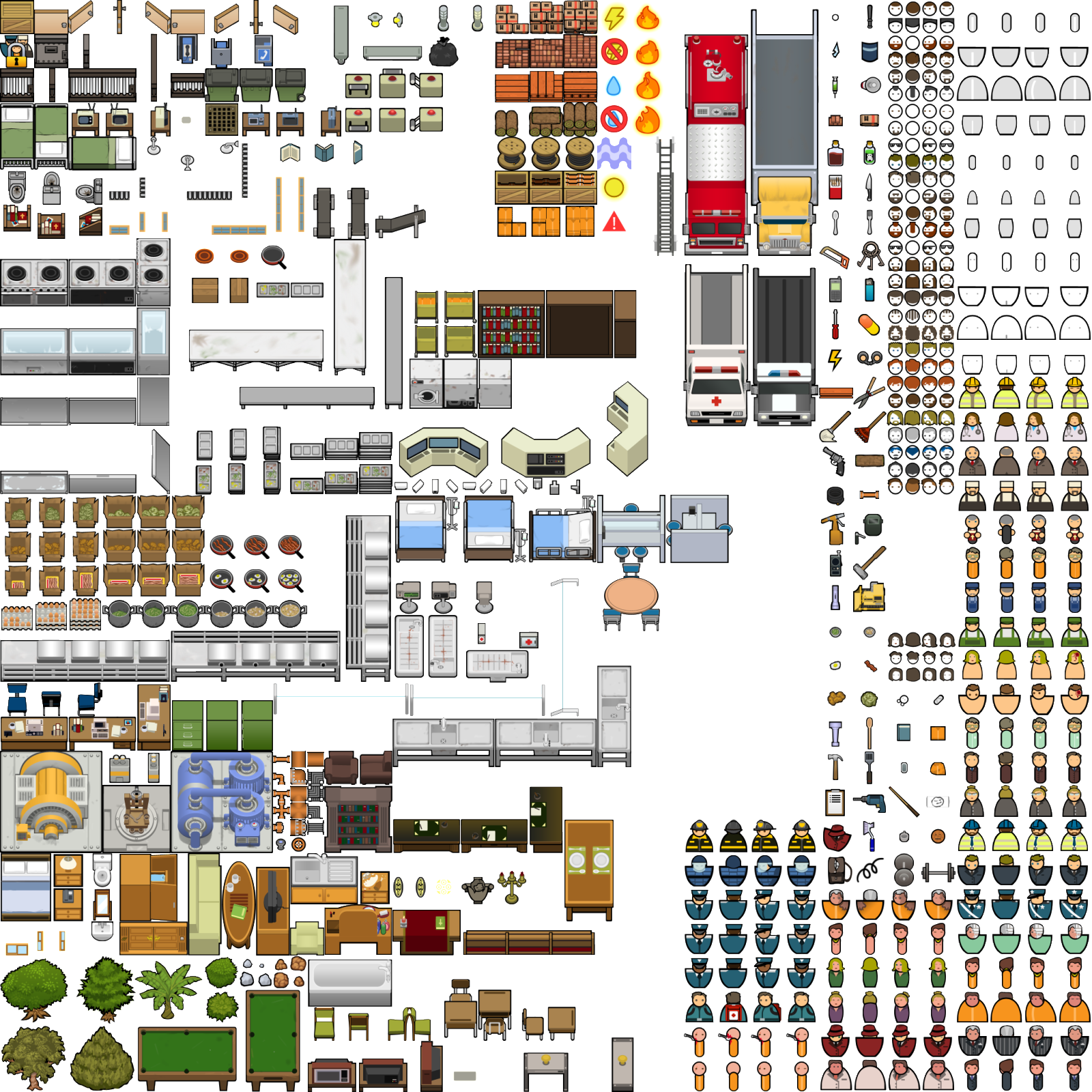 Prison Architect Sprite Sheet Clipart - Large Size Png Image - PikPng