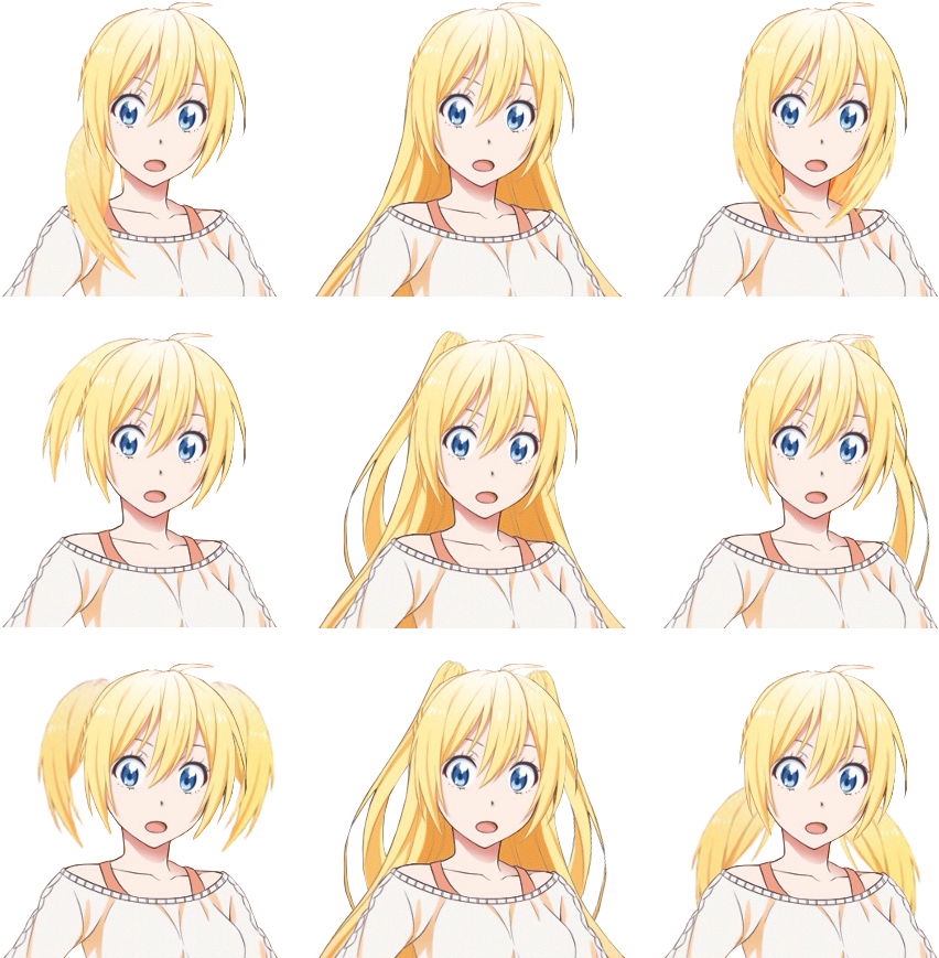 Chitoge With Alternate Hairstyles - Cartoon Clipart - Large Size Png ...