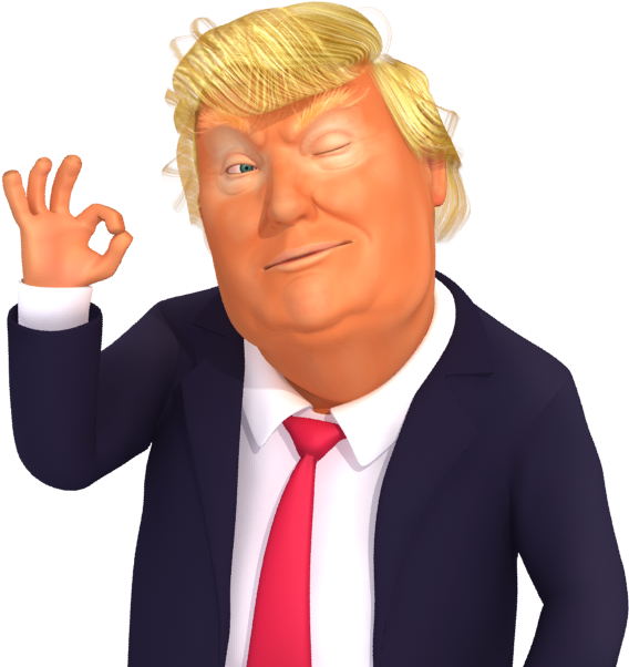 Download #trumpstickers Okey Trump 3d Caricature Emoji - Cartoon ...