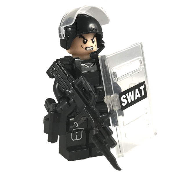 Minifig Black Swat Team Riggs - Lego Police Transparent Background ...