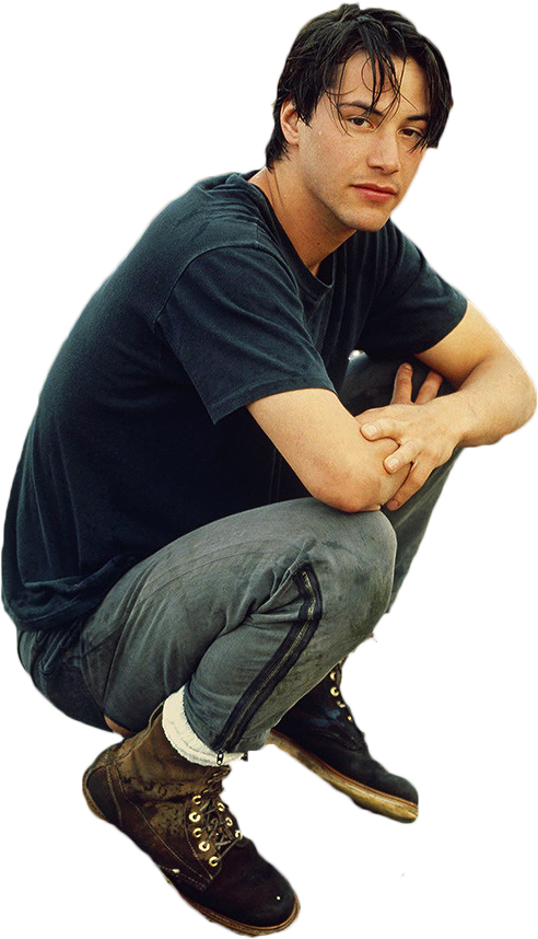 Download Keanu Reeves Matrix Squat Sitting Footwear Png Keanu Reeves 80s Clipart Png 4099