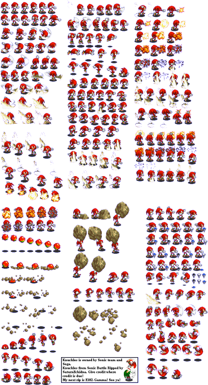 Sonic Battle Knuckles Sprites Clipart - Large Size Png Image - PikPng