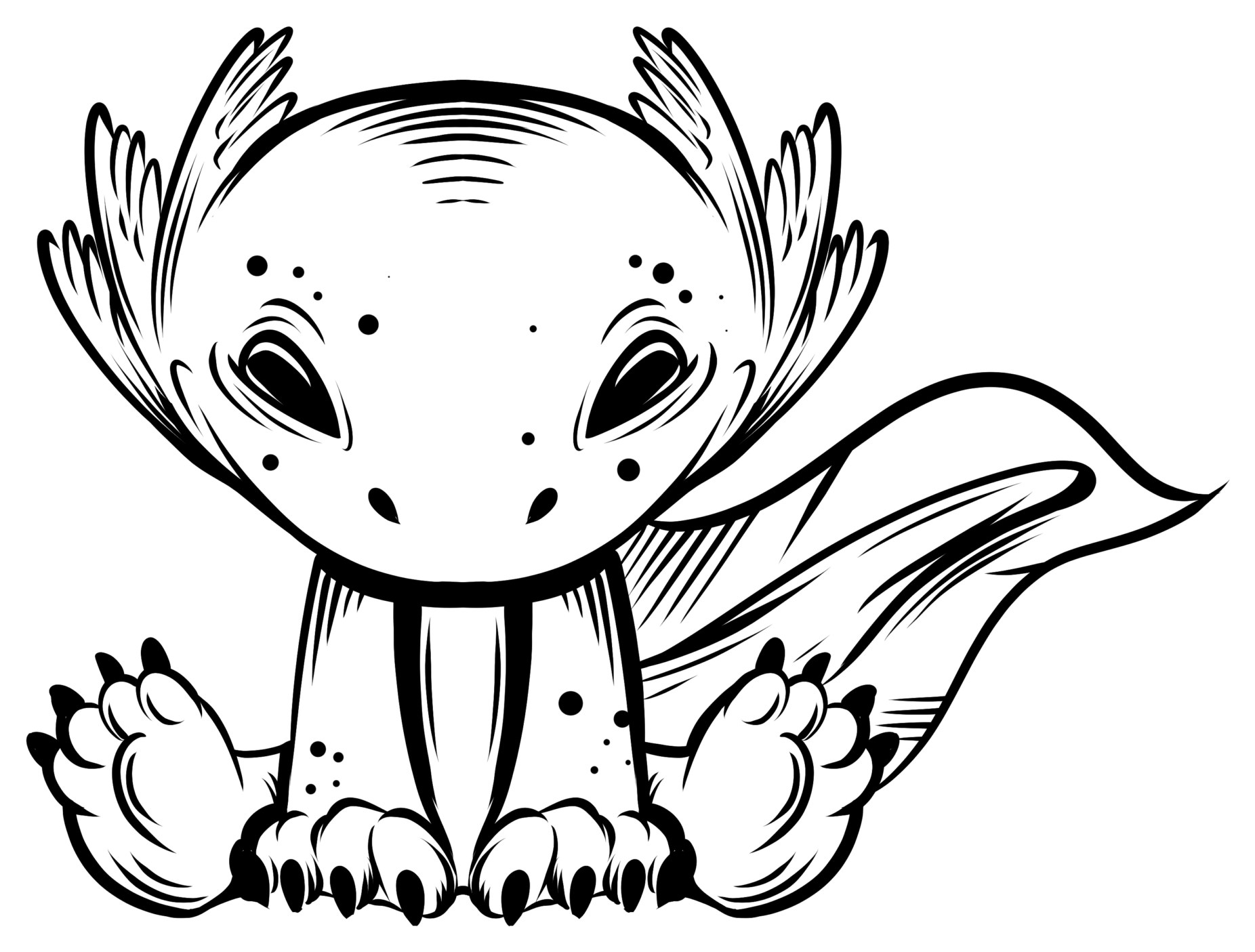 A Very Surprised Axolotl Cartoon Clipart Large Size Png Image Pikpng ...