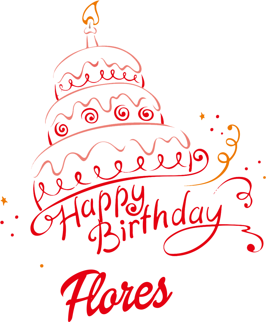 Download Flores Happy Birthday Vector Cake Name Png - Happy Birthday ...