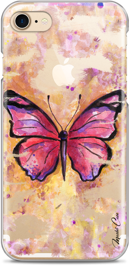 Coque Iphone 78 Pink Watercolor Butterfly Mobile Phone Case Clipart