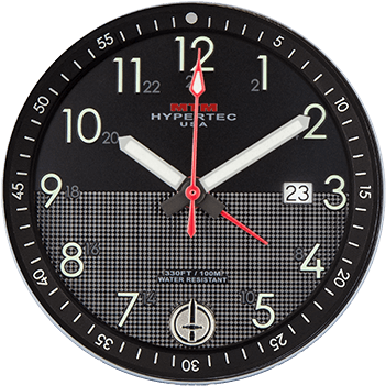 Hypertec H61 Black 2 Dial - Wall Clock Clipart (700x3127), Png Download