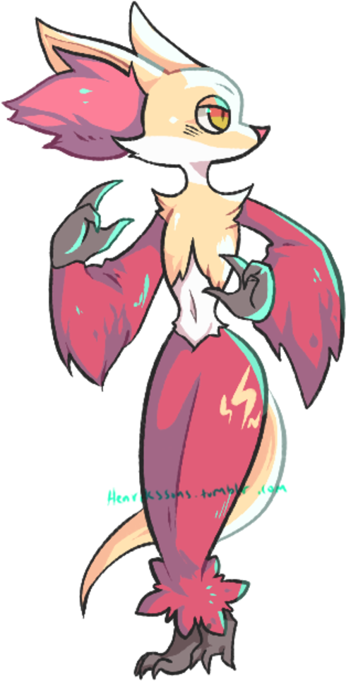 Delphox Doing A Squigly - Squigly Pokemon Clipart (600x991), Png Download