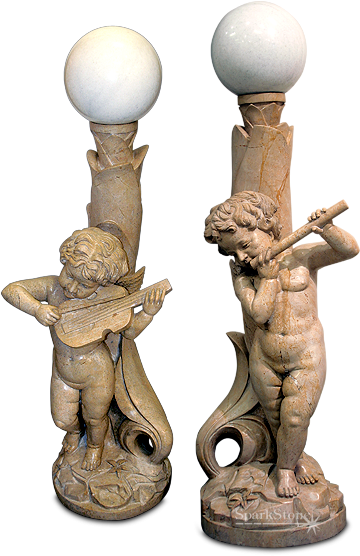 Italian Lamp Post Furniture Sculpture Image - Figurine Clipart (587x566), Png Download