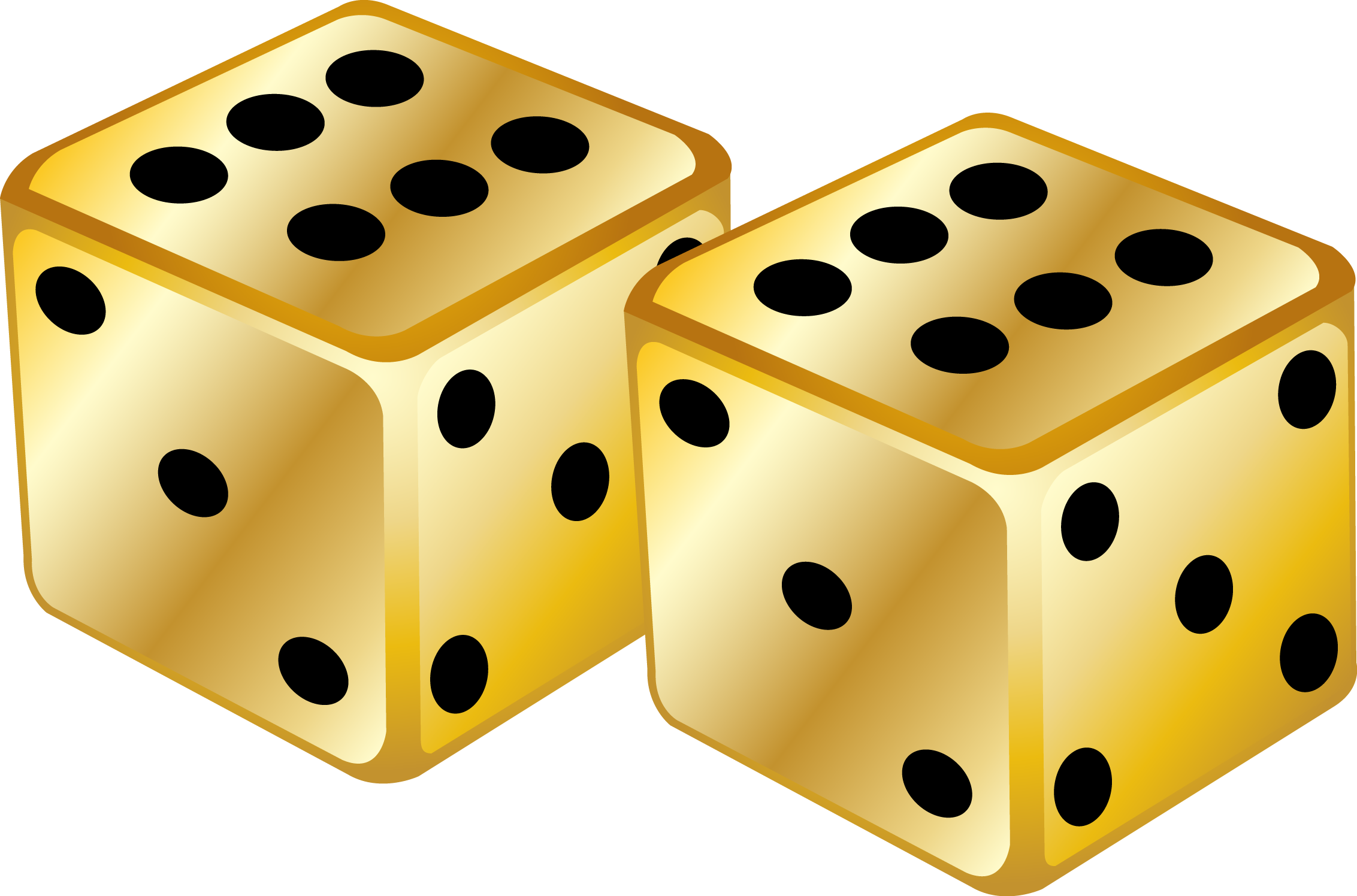 Golden Dice Png Clipart (2265x1496), Png Download.