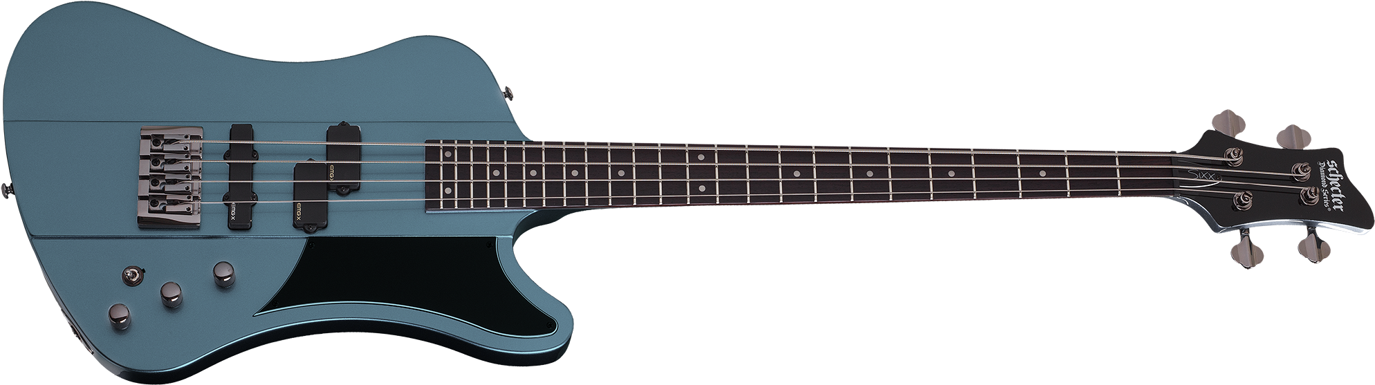 Schecter Sixx Bass - Epiphone Firebird Blue Clipart (2000x640), Png Download