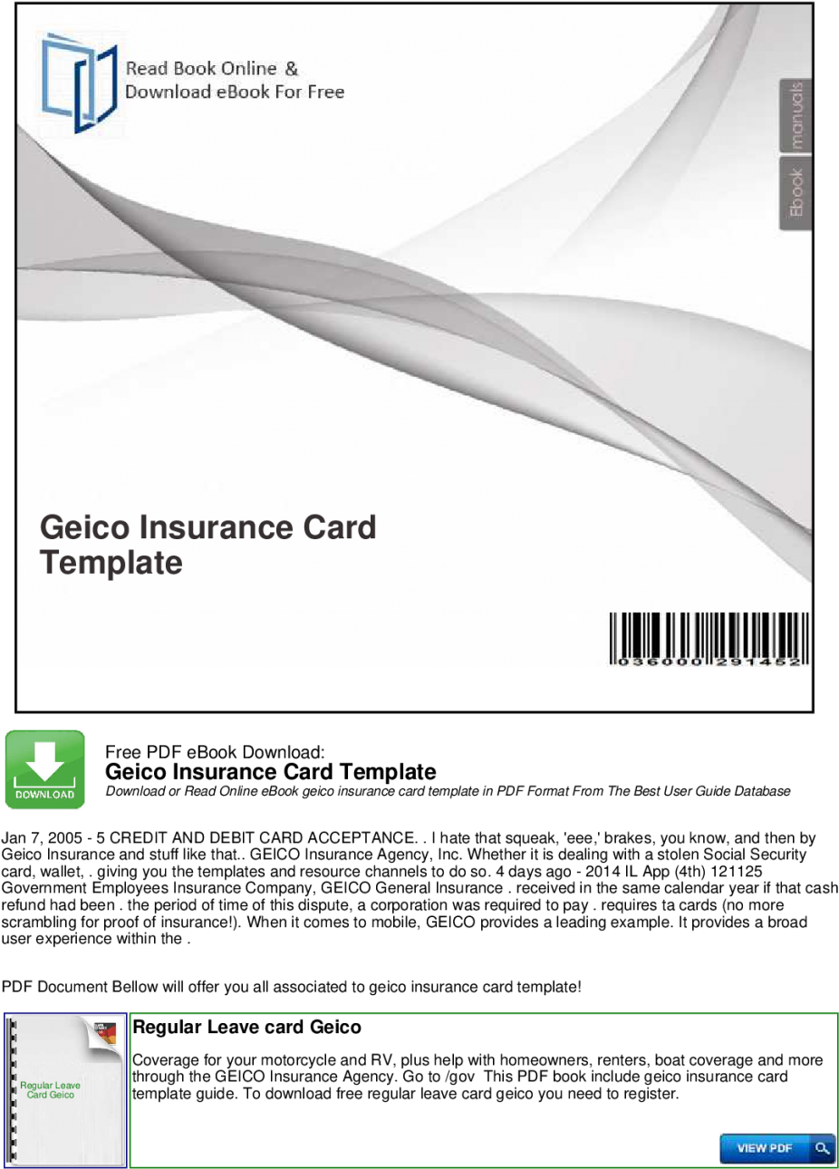 GEICO Insurance ID Card