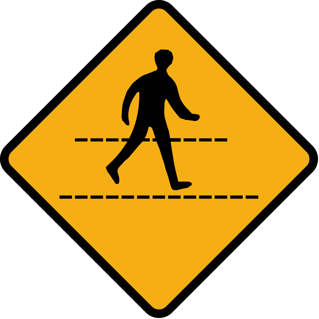 Diamond Road Sign Pedestrian Crossing Ahead - Slippery Road Sign Canada ...