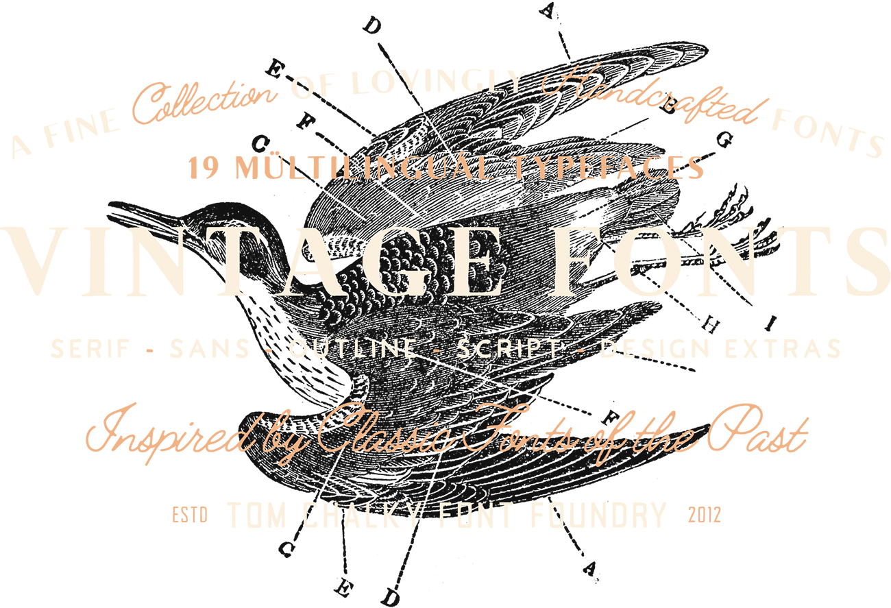The Handcrafted Vintage Fonts Pack - Sketch Clipart (1300x887), Png Download