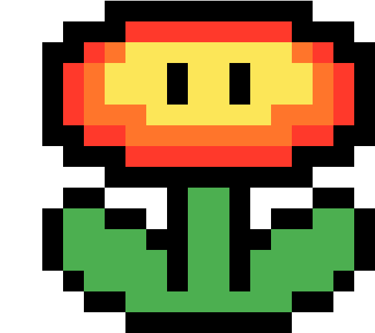 Fire Flower - 8 Bit Mario Fire Flower Clipart - Large Size Png Image ...