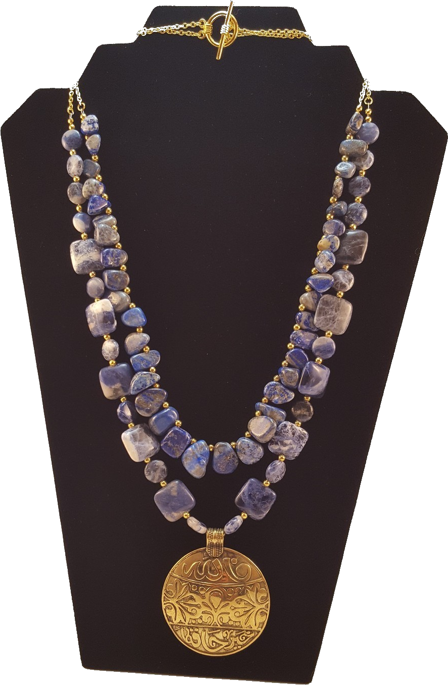 Lapis Lazuli And Sodalite Stone Necklace - Necklace Clipart - Large ...