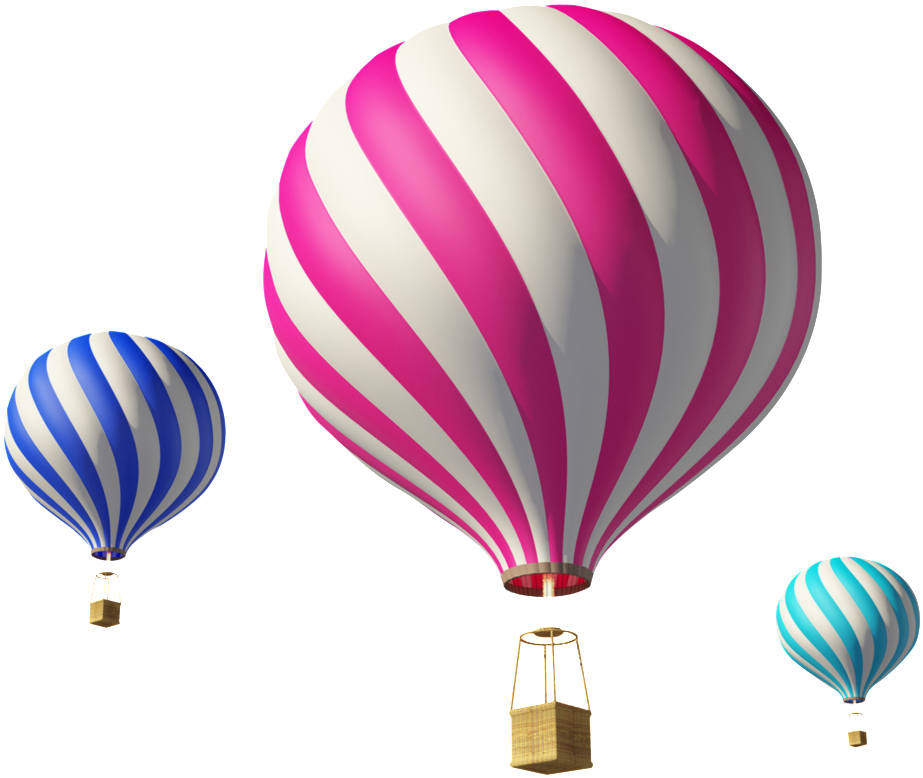 Three Hot Air Balloon Transparents Clipart - Large Size Png Image - PikPng