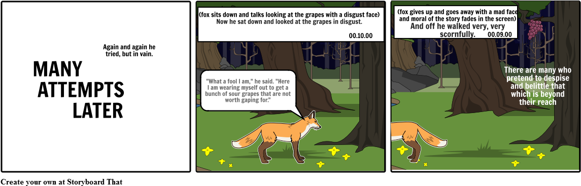 The Fox And The Grapes- Part - Cartoon Clipart (1164x385), Png Download