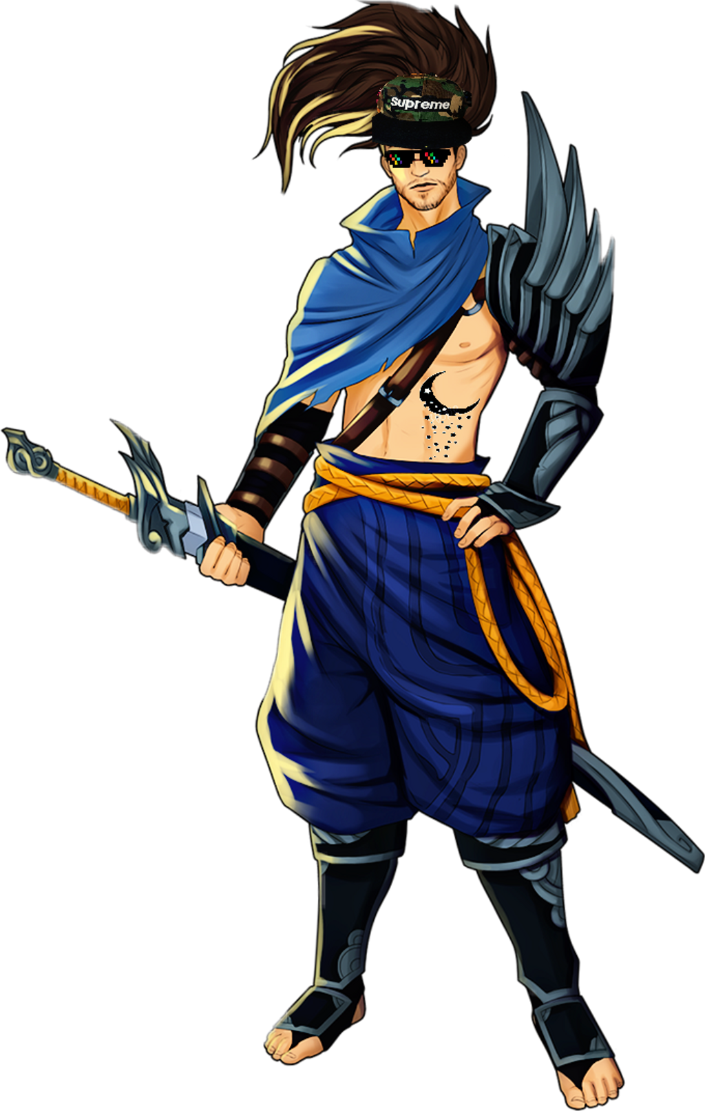 Yasuo Sticker - Cartoon Clipart - Large Size Png Image - PikPng