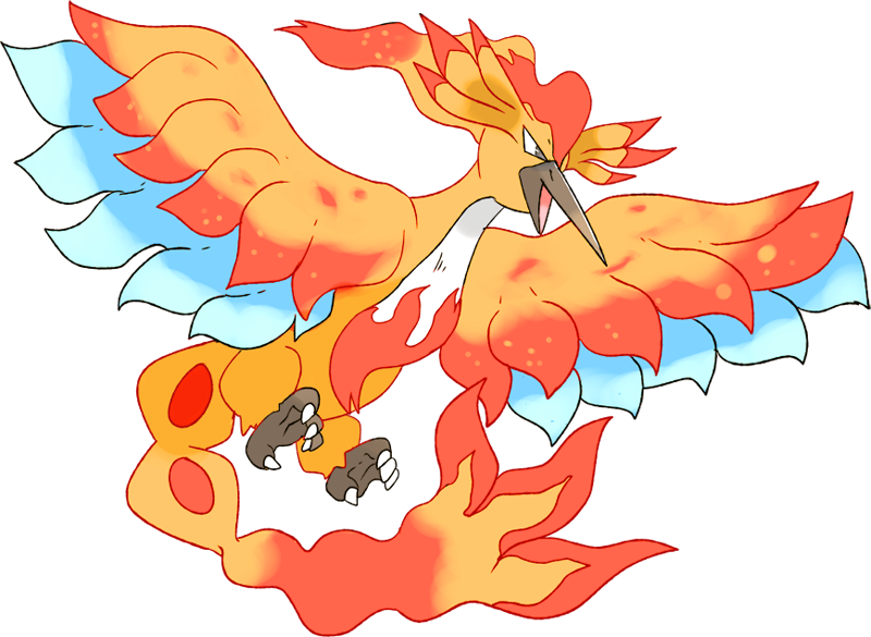 Shiny Mega Moltres - Pokemon Moltres Mega Evolution Clipart - Large ...