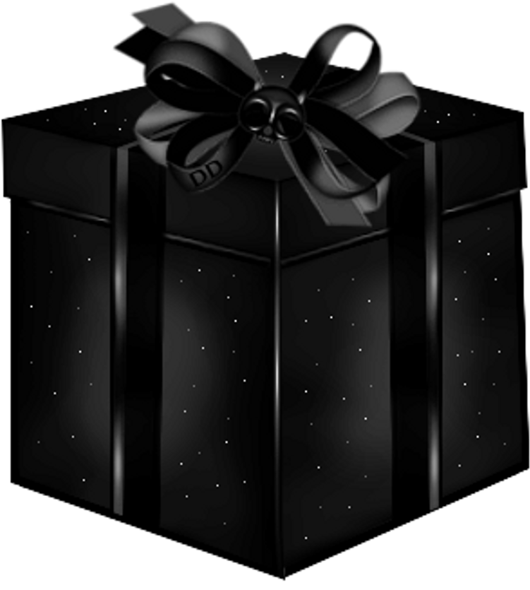 Present Gift Skull Black Bow Box Blackbox Blackgift - Wrapping Paper ...