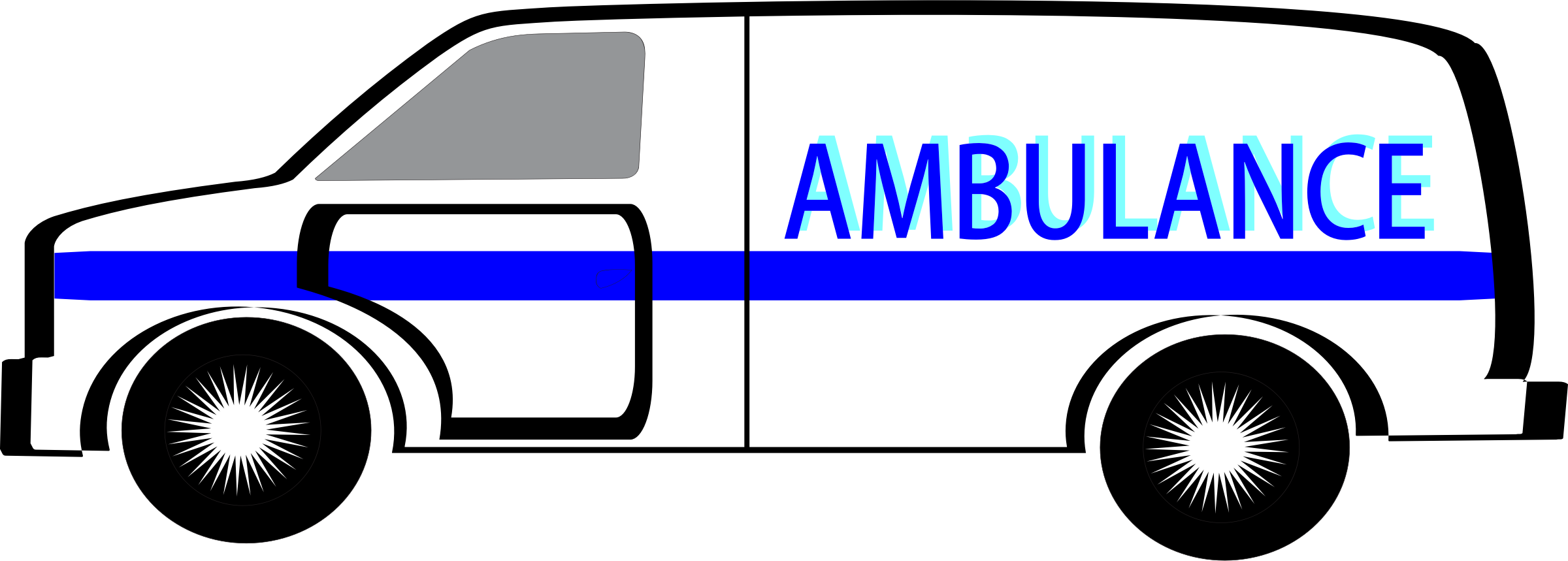 Ambulance Svg Library - Ambulance Clipart (2400x859), Png Download